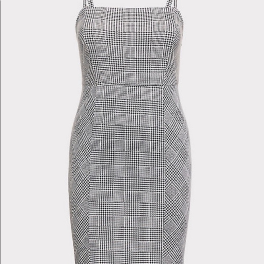 Torrid Black plaid premium ponte mini shift dress